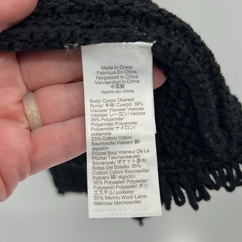 J. Crew Women's Textured Cable-Knit Lady Jacket with fringe - Black - XXL - Picture 6 of 8